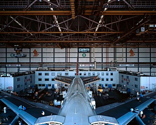 A photo by Darren Soh showing the SIA hangar