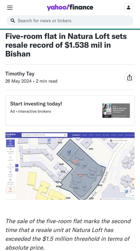 yahoo finance bishan natura loft