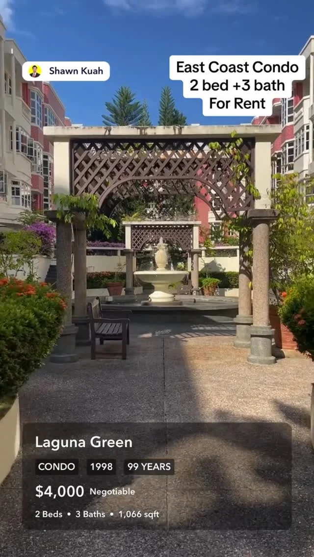 For Rent. 2 Bedroom Condo at Siglap 

- Address: LAGUNA GREEN
- Bedrooms: 2 + 2 bath
- 1066sqft
- Fully Furnished 
- Mins walk to Siglap and Bayshore MRT
- $4000 per month 

School Info:
- Temasek Junior College IP (Secondary)
- Victoria School IP (Secondary)
- Victoria School – O-levels (Secondary)
- HUADA NANYANG COLLEGE

MRT/LRT:
- TE28 Siglap (0.62KM)
- TE29 Bayshore (0.84KM)

Contact SHAWN KUAH at 96717478 for more details and book your viewing today!

#Forrent #singaporeproperty #rental #siglap #eastcoastproperty #lagunagreen #shawnkuahproperty #singapore #singaporerealestate #condoforrent